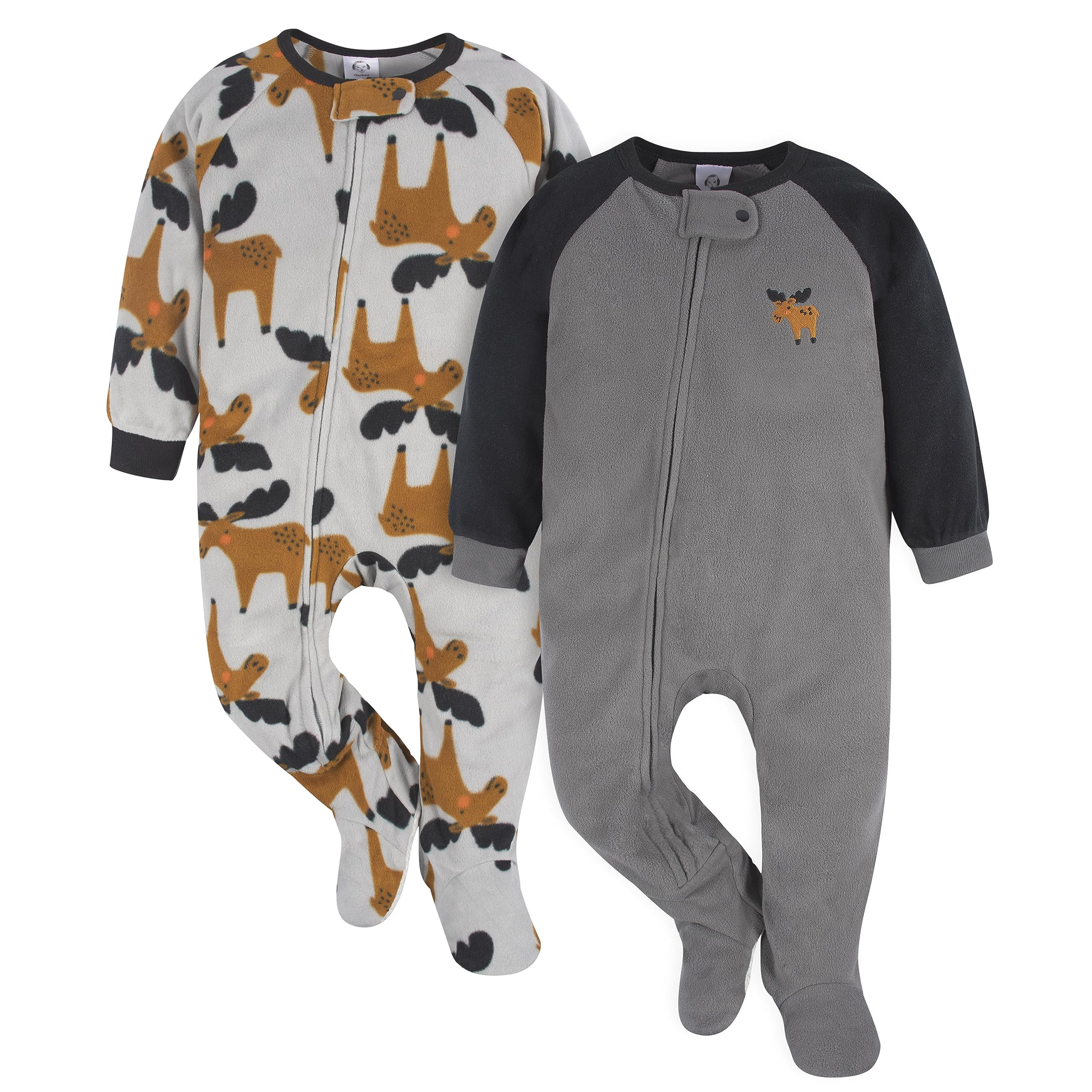 Gerber Baby Boys 2-Pack Flame Resistant Fleece Footed Pajamas