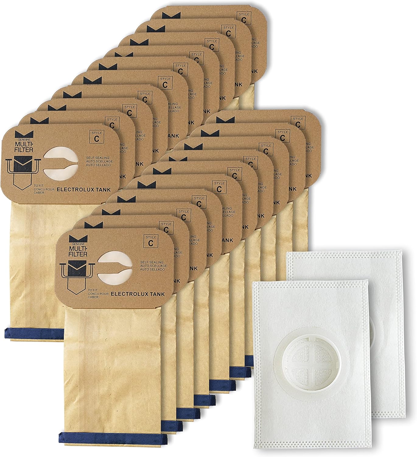 MULTIFILTER 14209 Style C Tank/Canister Vacuum Bags Compatible with