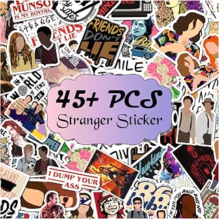 Pack of 45+ Stranger Sticker, Web Series Stickers for Laptop, Journal, Diary, Guitar, Mobile Case - Aesthetic Waterproof Stickers, self-Adhesive