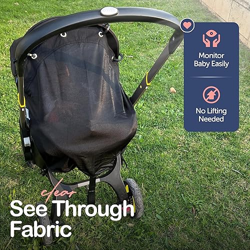 Miniatura 4 de Parasol para cochecito Cubierta universal de protección UV para cochecitos con transparente, bloqueador solar con clip, protector solar para bebé,