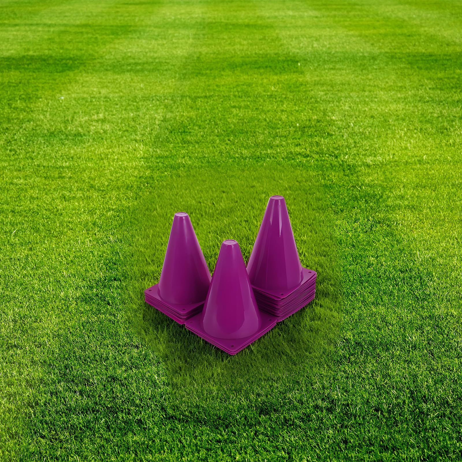 Zerodeko 40 Conos de Entrenamiento de Fútbol de Plástico Púrpura Diseño Fácil de Transportar para Ejercicios y Prácticas Deportivas