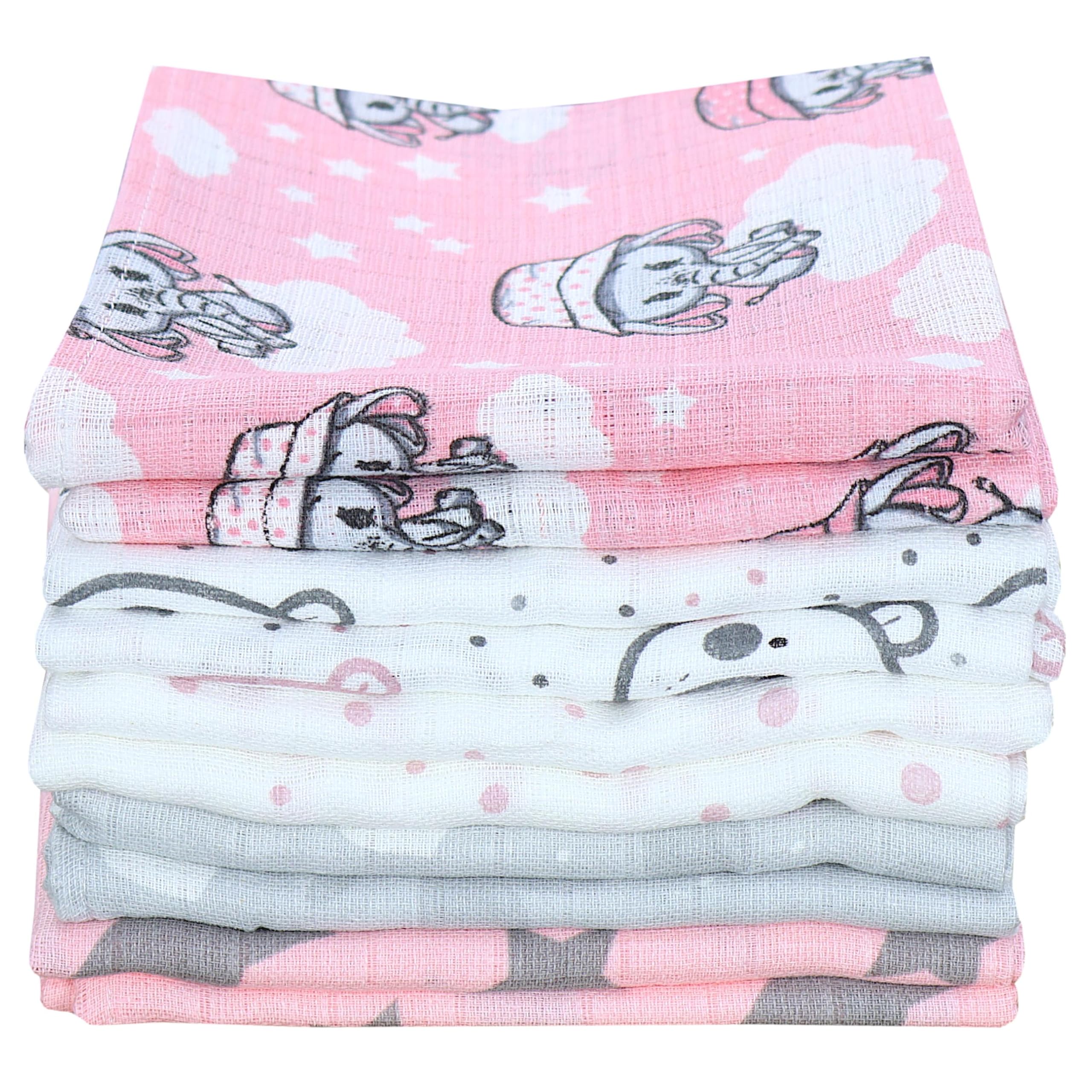 TupTam Baby Mullwindeln Spucktücher 70x80 5er / 10er Pack, Farbe: Mädchen 6, Anzahl der Teile:: 5er Pack - 3