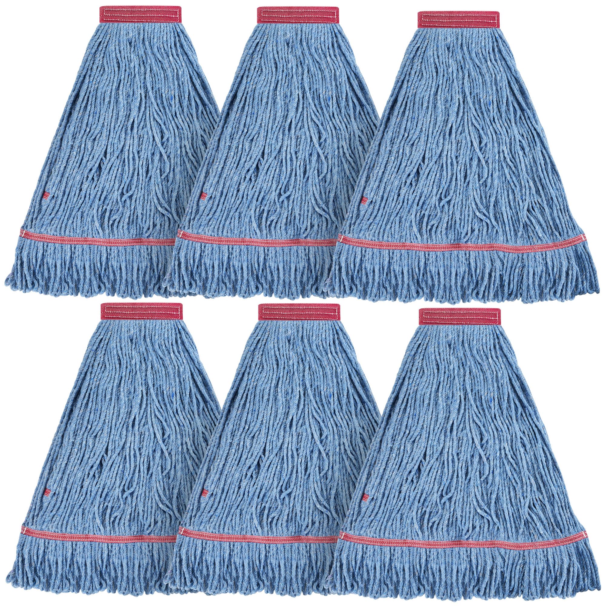 Matthew Cleaning 20oz Heavy Duty Mop Head Commercial Replacement for General and Floor Cleaning, Wet Industrial Blue Cotton Looped End String Head