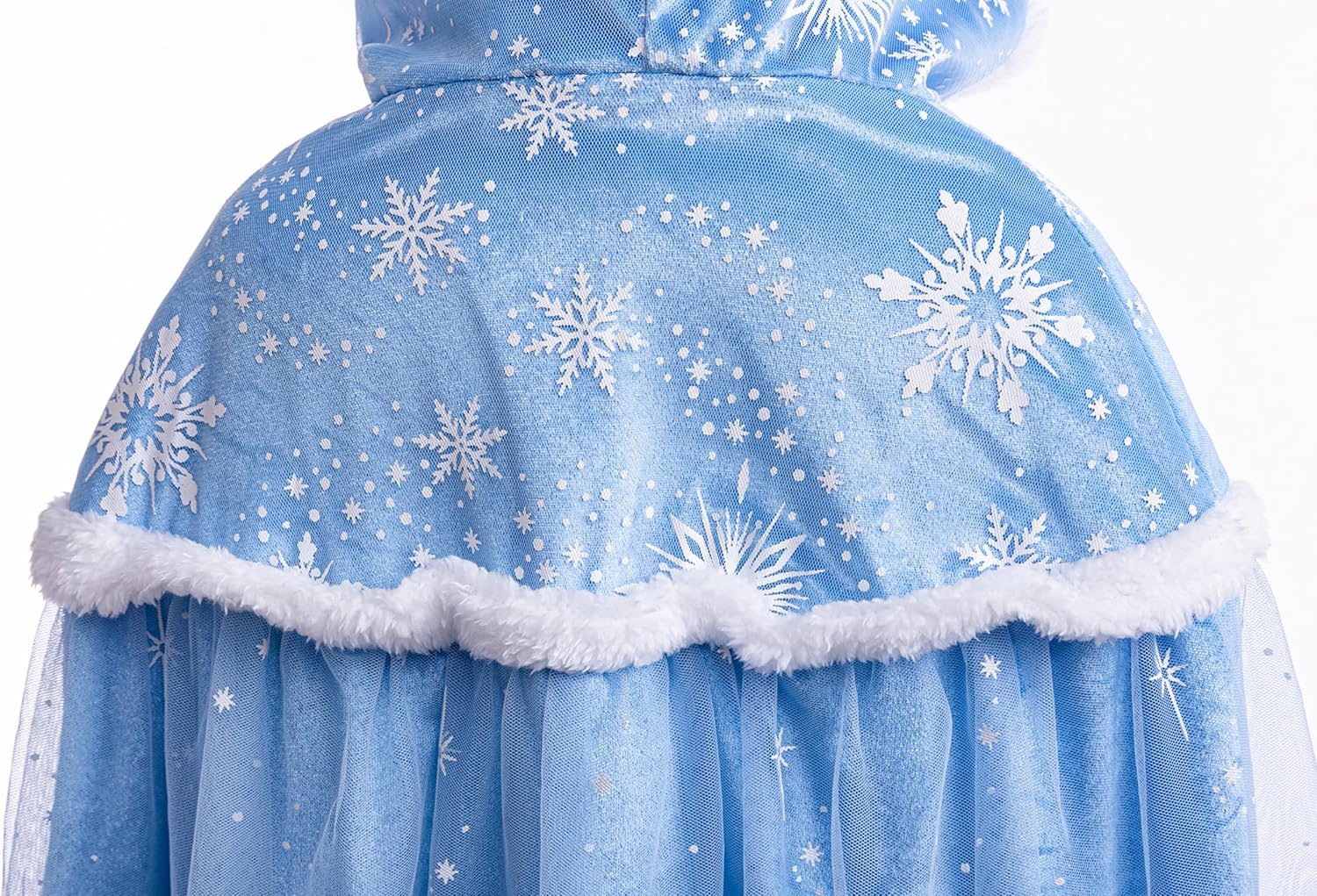 Girls Princess Velvet Cape Kids Elsa Hooded Princess Cape Halloween Snow Cloak Costume 2-10Years - Image 6