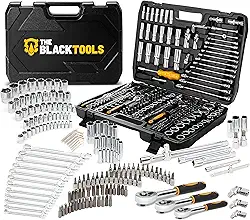 Jogo de Soquetes e Chaves 216 Peças The Black Tools TKF216 – Encaixe 1/4", 3/8", 1/2" Maleta Organizada – Aço Cromo Vanádio