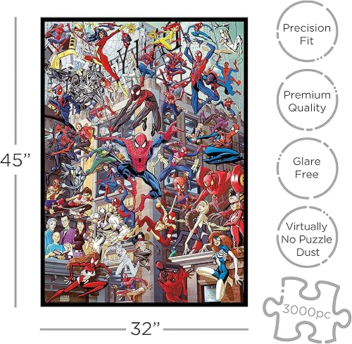Miniatura 2 de AQUARIUS Marvel Spider-Man Heroes Puzzle (rompecabezas de 3000 piezas), mercancía y coleccionables con licencia oficial de Marvel Comics, sin