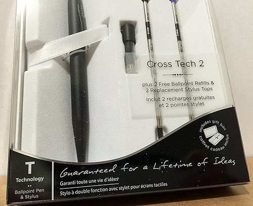 Miniatura 3 de Cross Tech2 - Bolígrafo y lápiz capacitivo, barril negro satinado