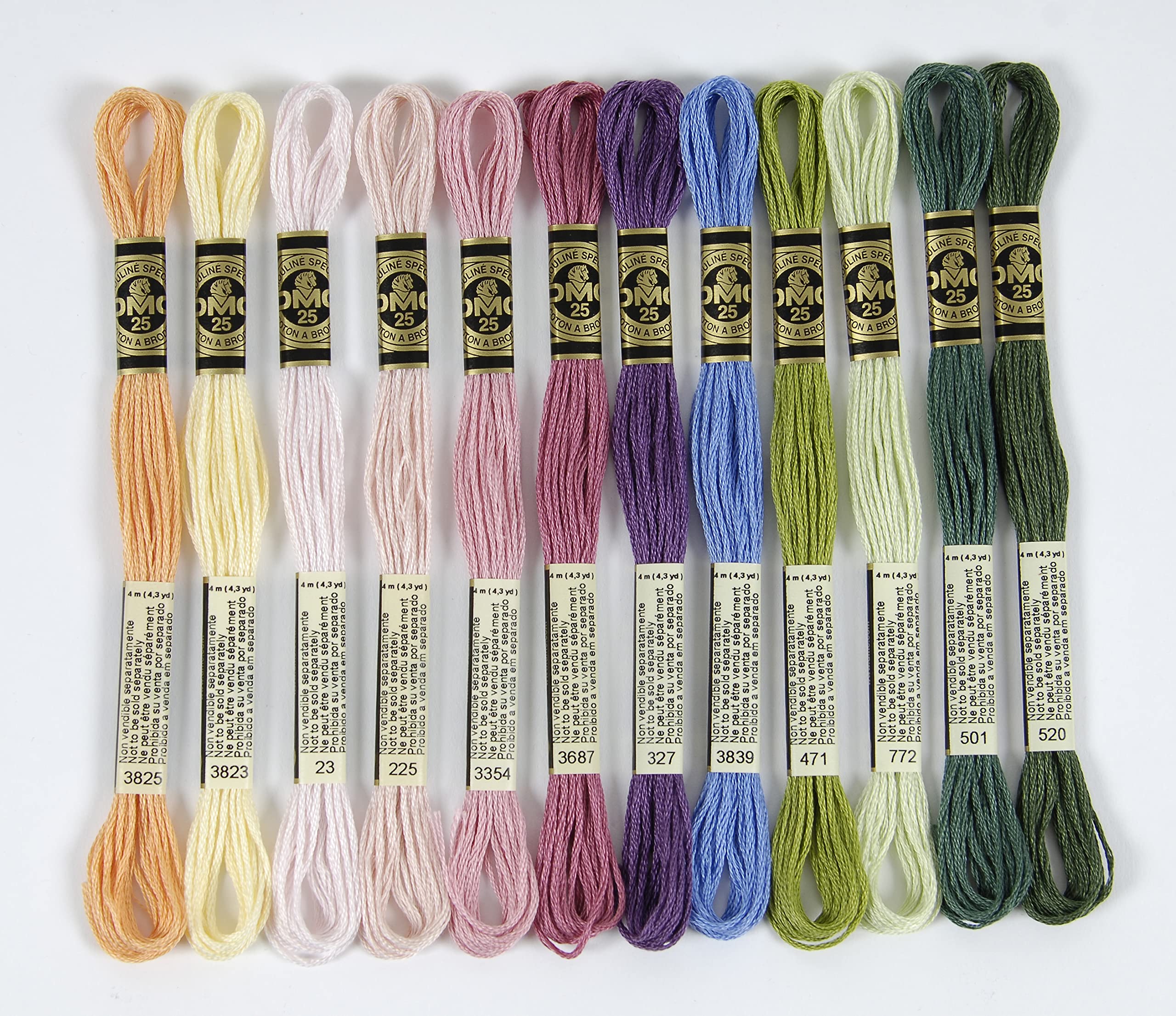 DMC - Sortiment von Garnen, speziell geliert, 117 MC – Farbe Floral & unverzichtbar – 100% Baumwolle – 48 Strängen à 4 m | Stickgarn, ideal für Kreuzstich