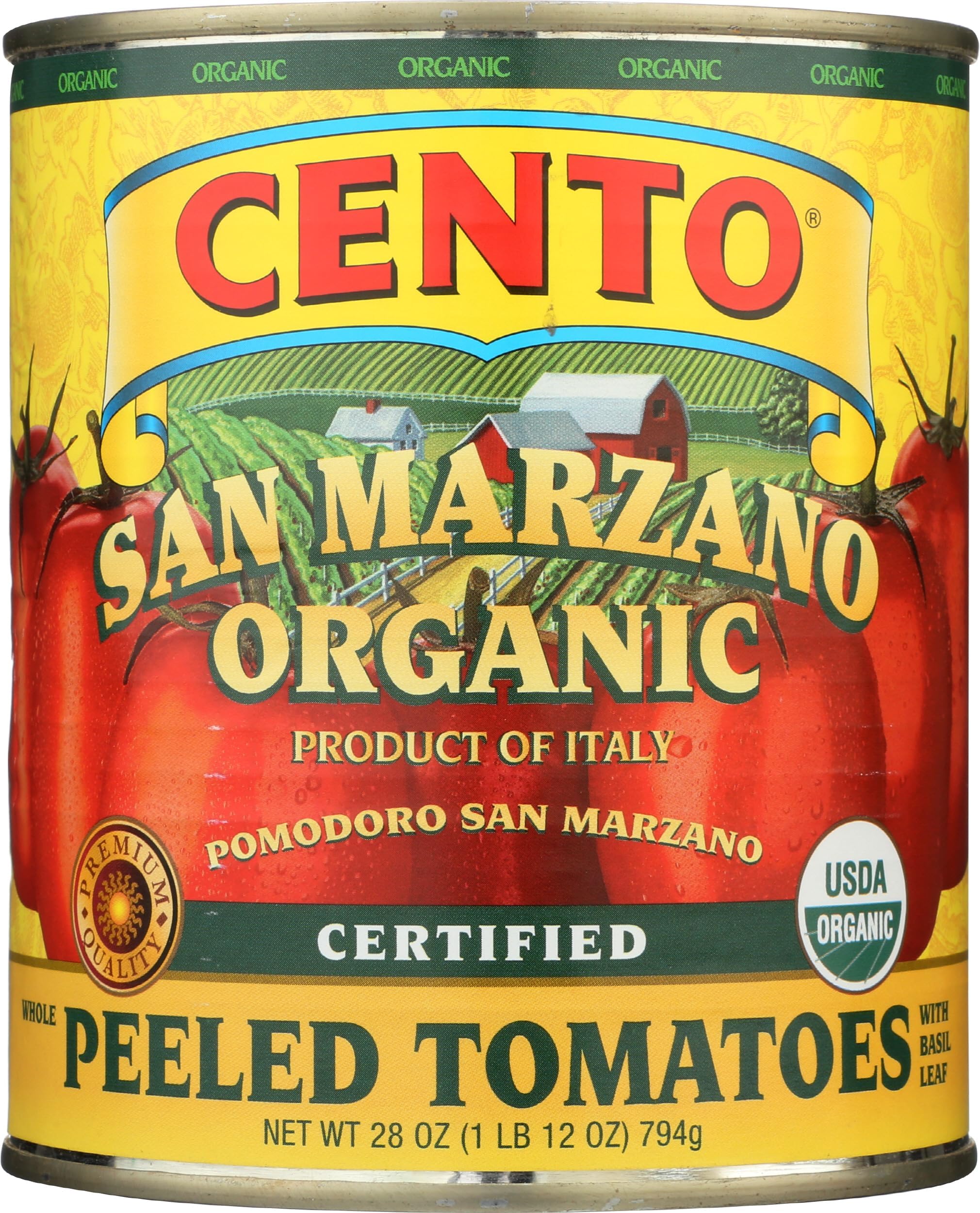 Cento Foods, Organic San Marzano Peeled Tomatoes, 28 Ounce