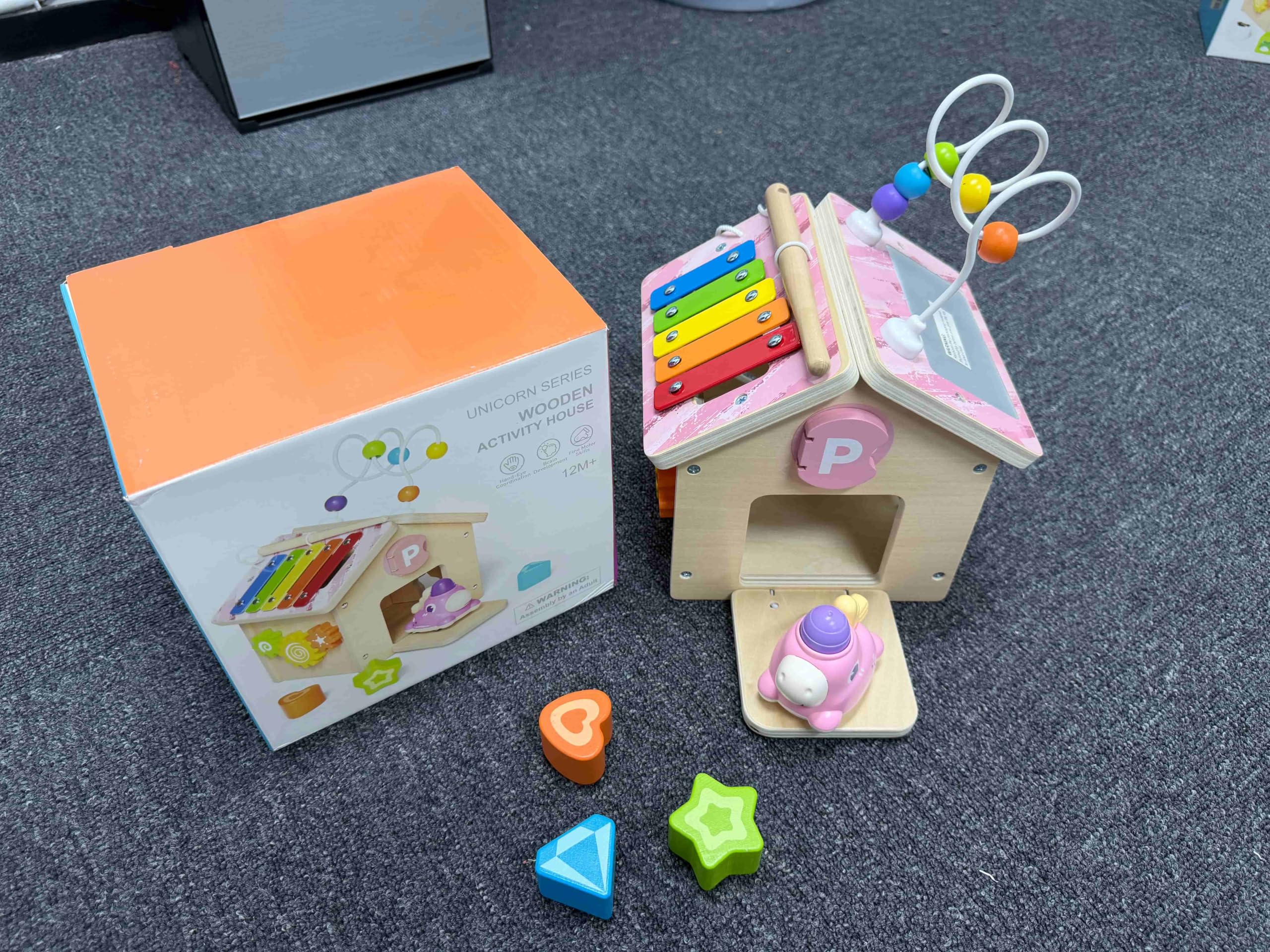 Cubo Multiattivita in Legno Bambini 1+ Anno con Press to Go Car Montessori | Interattivo Giochi Abilità Motorie Regalo Bimbo per Ragazzi e Ragazze Giocattoli di Apprendimento Educativi 2 3 4 Anno