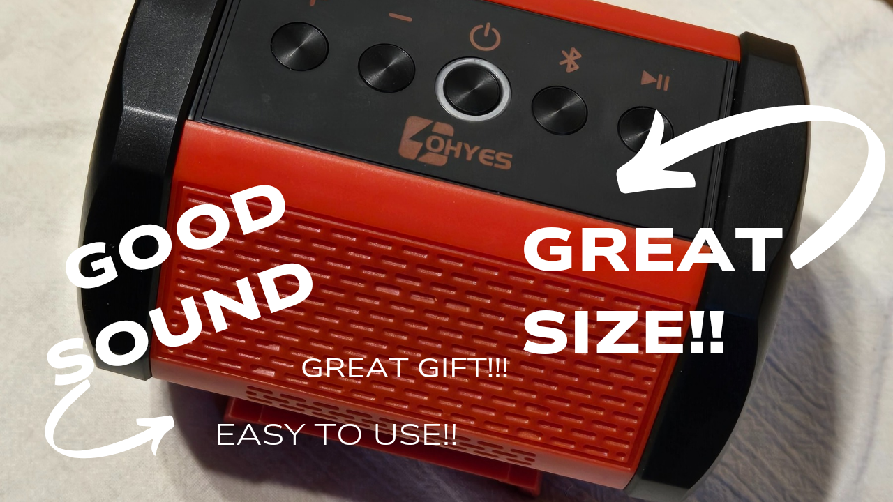 Top view of ohyes Bluetooth Speaker showing control buttons