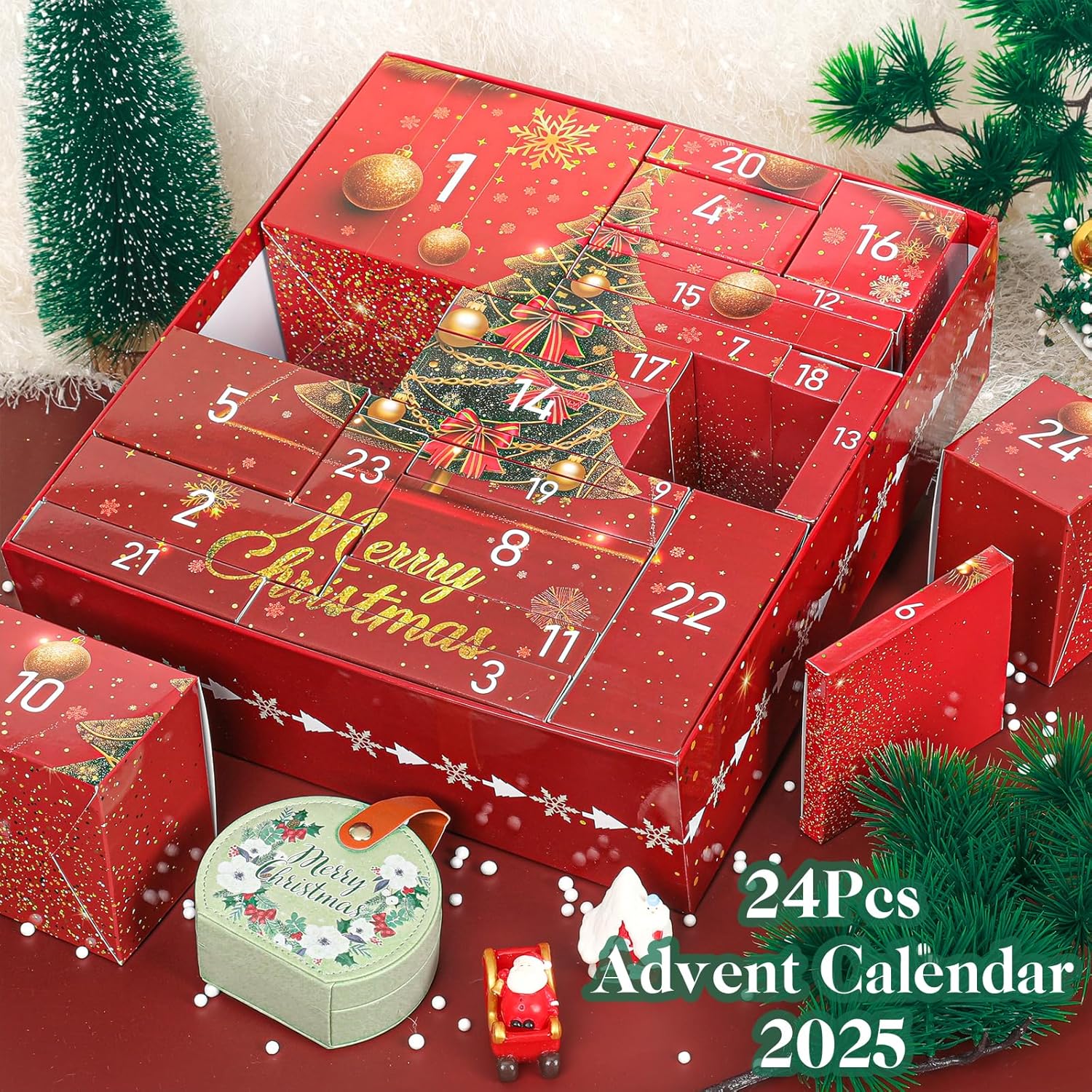 Advent Calendar 2025 Women,24 Days Christmas Countdown Calendar Holiday Gift with Beauty,Mug,Bag,Candle,Accessories,Jewelry,Christmas Advent Calendar Gifts for Her,Mom, Wife,Teen Girls,Girlfriend,Friends - Image 2