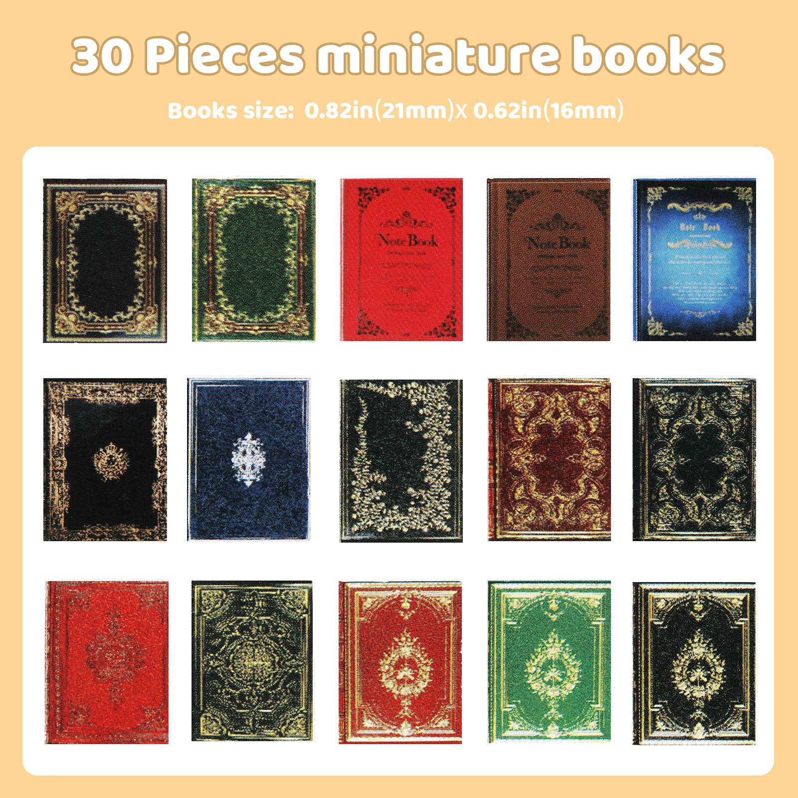 30 piezas a escala 1:12 en miniatura para casa de muñecas, libros surtidos de miniaturas atemporales, accesorios de modelo de casa de muñecas, suministros de juguetes para casas de muñecas de niños y 2