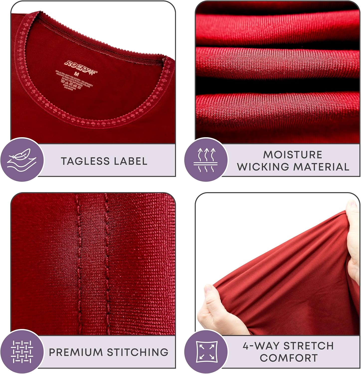 Rocky Thermal Underwear Women Long Johns Womens Thermals Top Bottom Set Fleece Lined Under Wear Clothes Base Layer Thermals - Image 3