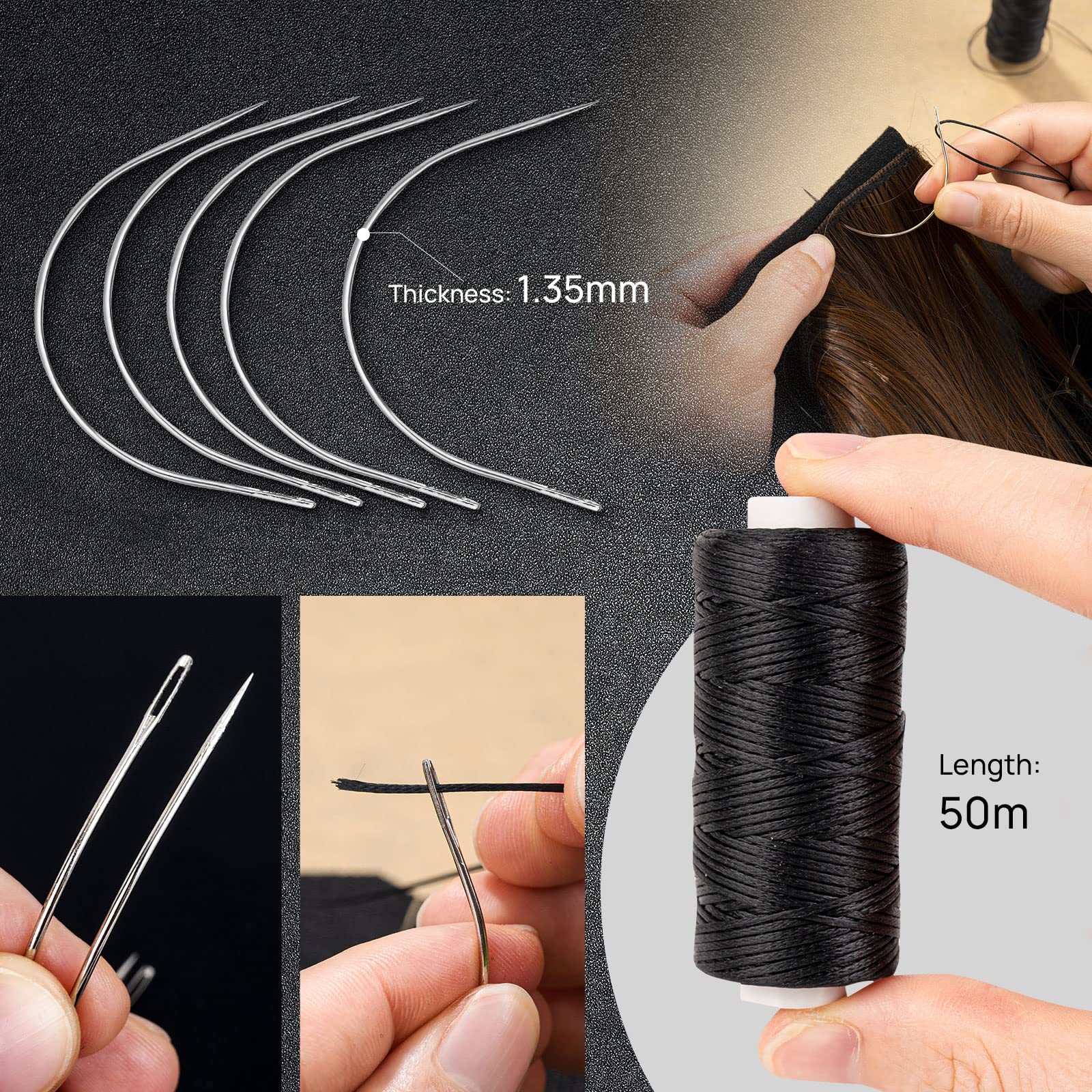 NEWISHTOOL Kit de herramientas de extensión de pelo, microcuentas de silicona, alicates de cuentas de acero inoxidable, enhebrador de cuentas de metal y gancho de aguja para extensiones de cabello