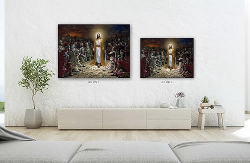 Miniatura 3 de SpiritualHands Decoración de pared de Jesús, póster de pared con cruz cristiana, arte de pared con la Biblia de oración de Judá, religioso de Judá,