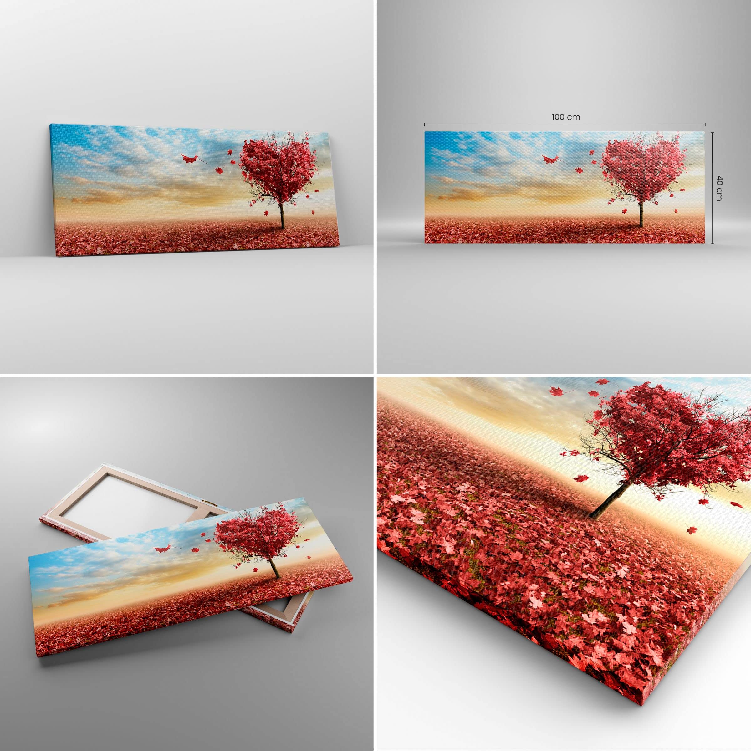 Stampe da Parete Moderne 100x40 cm Quadro su Tela Paesaggi Natura - 2609 | Autunno Albero Foglia Quadro Decorativo Grande 1 pezzo Soggiorno Camera da Letto Arte da Parete Decorazione da Parete ARTTOR