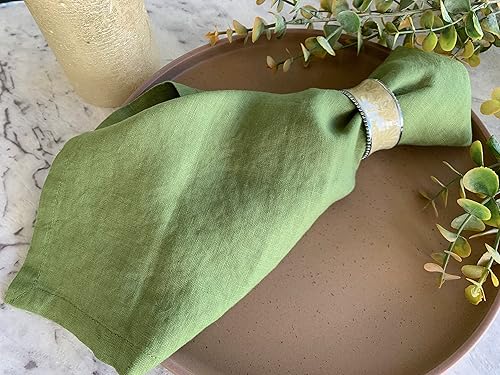 Miniatura 7 de Eight Owls - Servilletas de lino 100% francés puro, lavadas a la piedra, tamaño 18 x 18 pulgadas, juego de 4