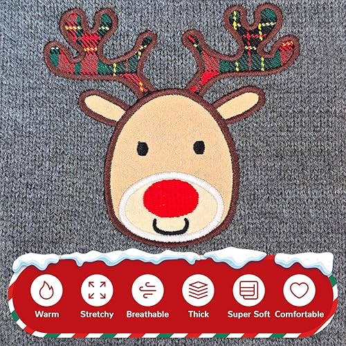 Miniatura 8 de Petcare Suéter de Navidad, chaleco gris, diseño de reno y caricaturas, para perros pequeños, medianos y grandes, gatos, trajes de otoño e invierno,