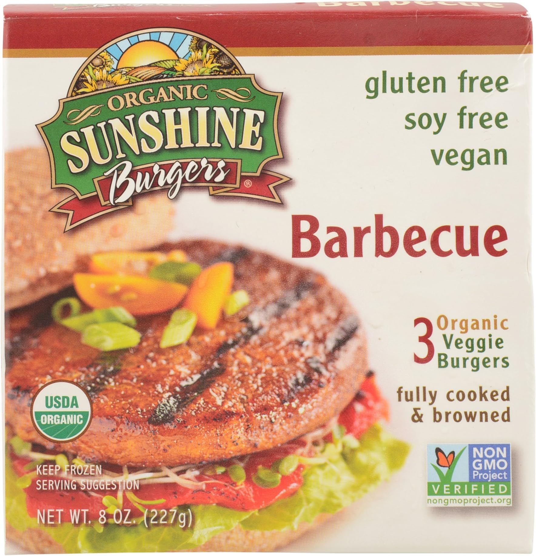 Sunshine Burger Company Organic Barbecue Burger - 12 per case.
