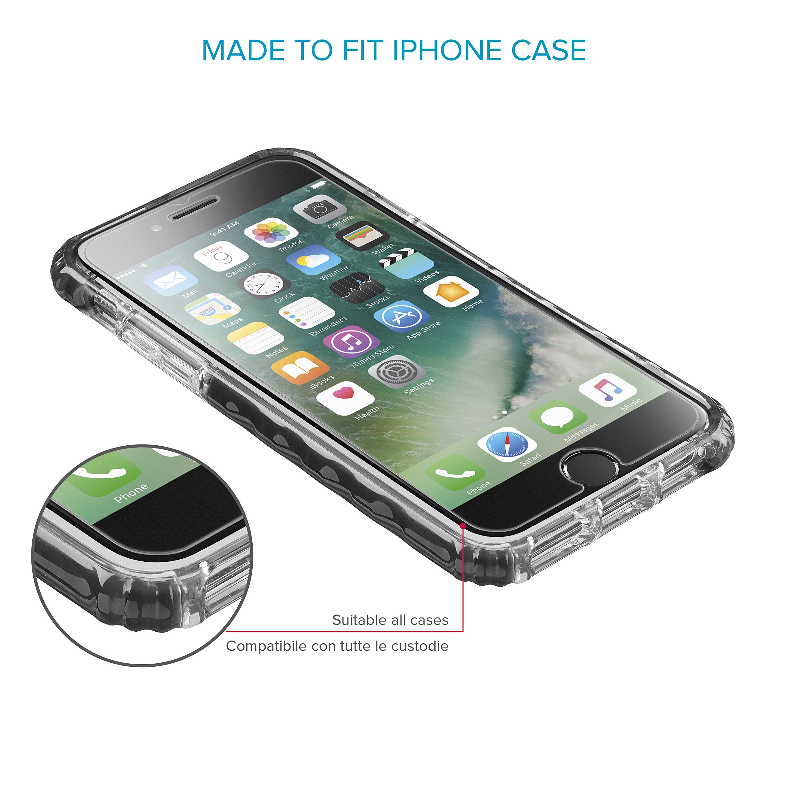 NEW'C 2 Pezzi, Vetro Temperato Per IPhone 8/7 (4,7 Pollici - Foto 8