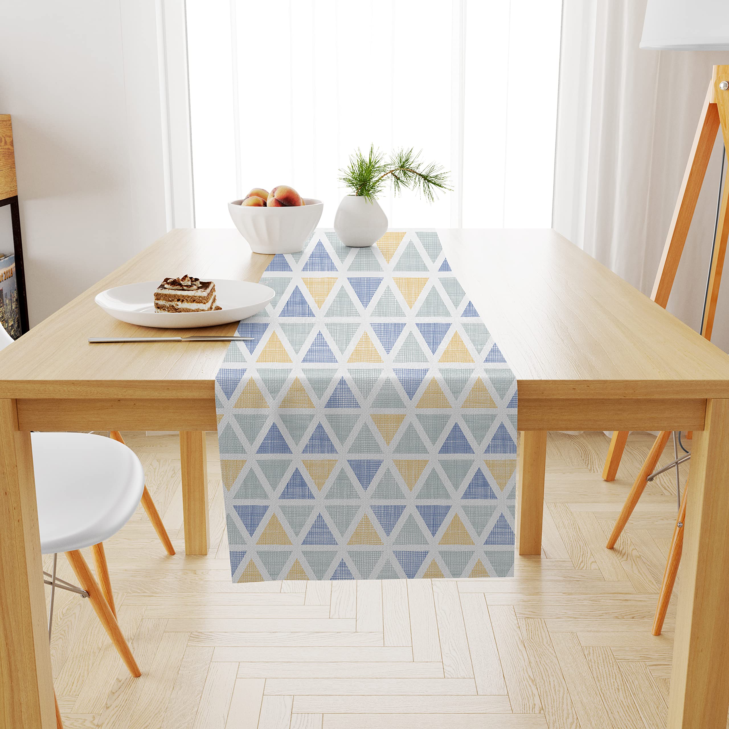 BRICK HOME Table Runner - Geometric Peach Design -25