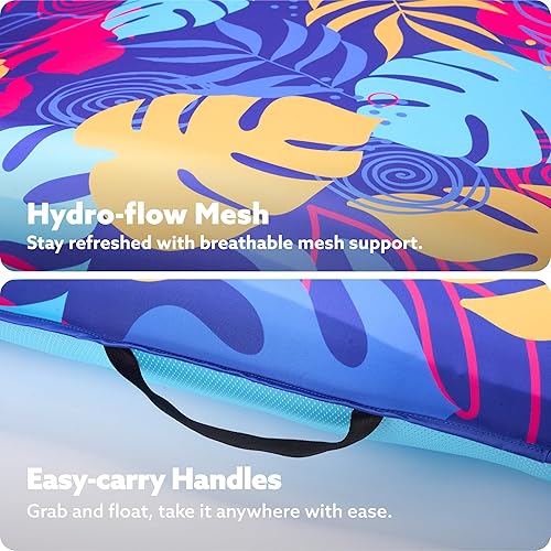 Miniatura 3 de SLOOSH Flotadores inflables para piscina, balsa Alfombra de piscina cubierta de tela XL para adultos, flotador de agua inflable ultra cómodo con