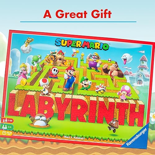 Miniatura 3 de Ravensburger Juego de mesa Super Mario Labyrinth, un desafío de laberinto estratégico para noches familiares, gran regalo de cumpleaños, 2 a 4
