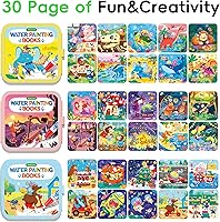 Vista 3 de Libro de Pintura Reutilizable con Agua de Timetome para Niños - Pack de 3 Libros de Acuarela Mágicos con Bolígrafo de Agua con Temas de Cuentos