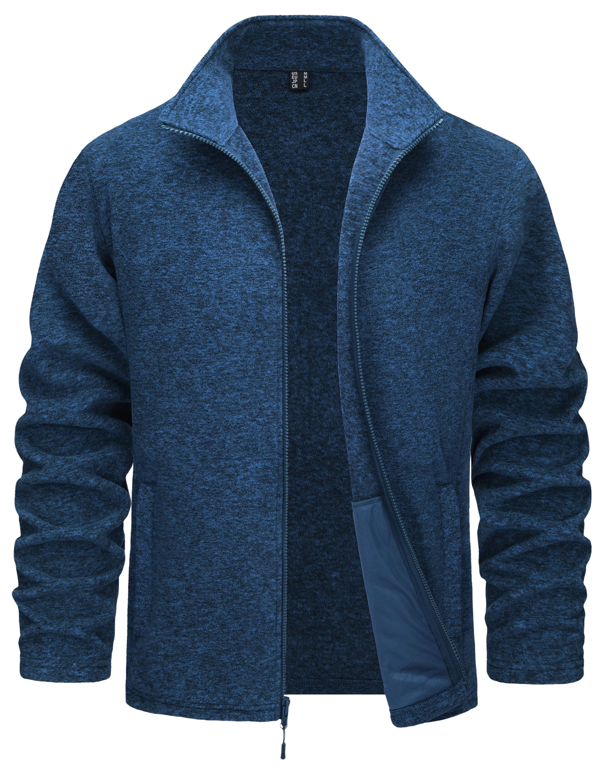 TACVASEN Men's Fleece Jackets Full Zip Lightweight Jacket Casual Soft Warm Coats with Pockets