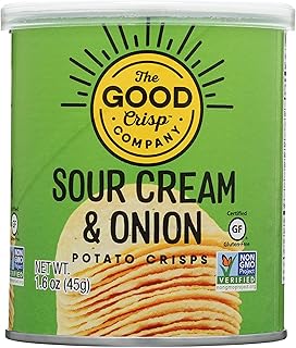 The Good Crisp Company, Sour Cream & Onion Flavor Potato Crips, 1.6 Oz (Pack of 12)