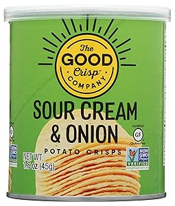 The Good Crisp Company, Sour Cream & Onion Flavor Potato Crips, 1.6 Oz (Pack of 12)