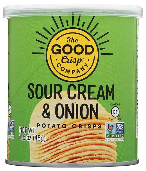 The Good Crisp Company, Sour Cream & Onion Flavor Potato Crips, 1.6 Oz (Pack of 12)