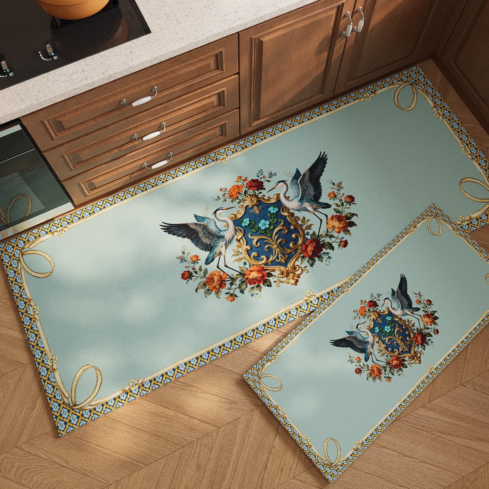 Alfombra de cocina impermeable: dale un toque rústico y seguro a tu hogar con este juego de 2