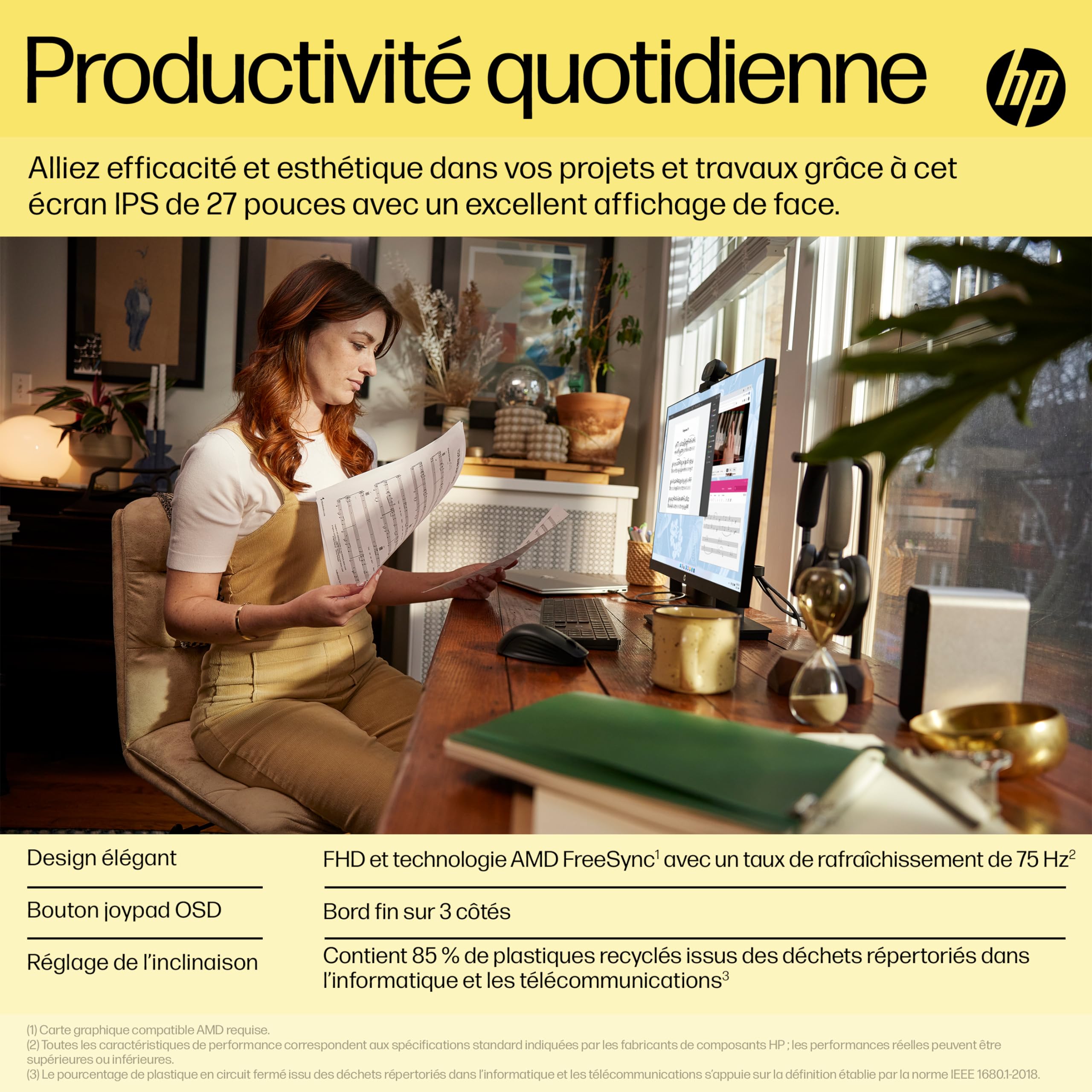 HP V27ie G5 68,6 cm (27") 1920 x 1080 Pixels Full HD Noir