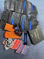 Vista 8 de Kids Tactical Vest Kit for Nerf Guns, N-strike Elite Series with 50 Bullets Refill Darts + 2 Reload Bullet Clips + Face Tube Mask + Protective