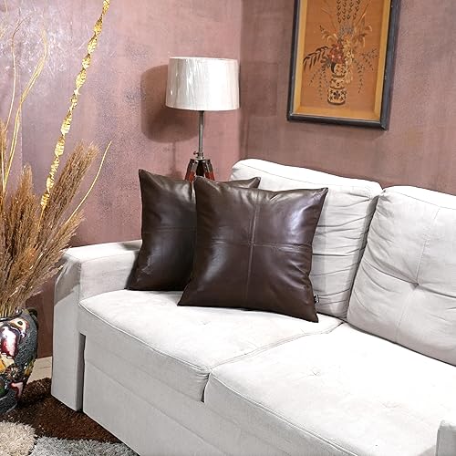 Miniatura 7 de QAWACH Funda de almohada de piel de cordero  Funda decorativa para cojín de sofá  Fundas para sala de estar y dormitorio, 20 x 20 pulgadas  Paquete