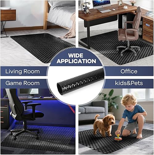 Miniatura 8 de BesWin Tapete para silla de oficina, 48 x 36 pulgadas, tapete para silla de escritorio de computadora para suelos de moqueta baja, protector de