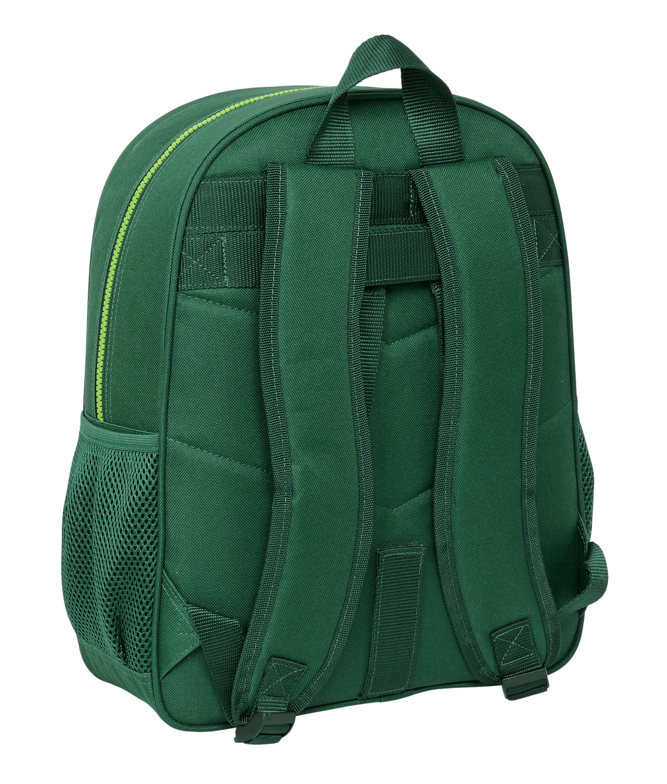 Safta REAL BETIS BALOMPIÉ - Mochila Junior, Adaptable a Carro, Ideal para Niños de Diferentes Edades, Cómoda y Versátil, Calidad y Resistencia, 32x12x38 cm, Color Verde