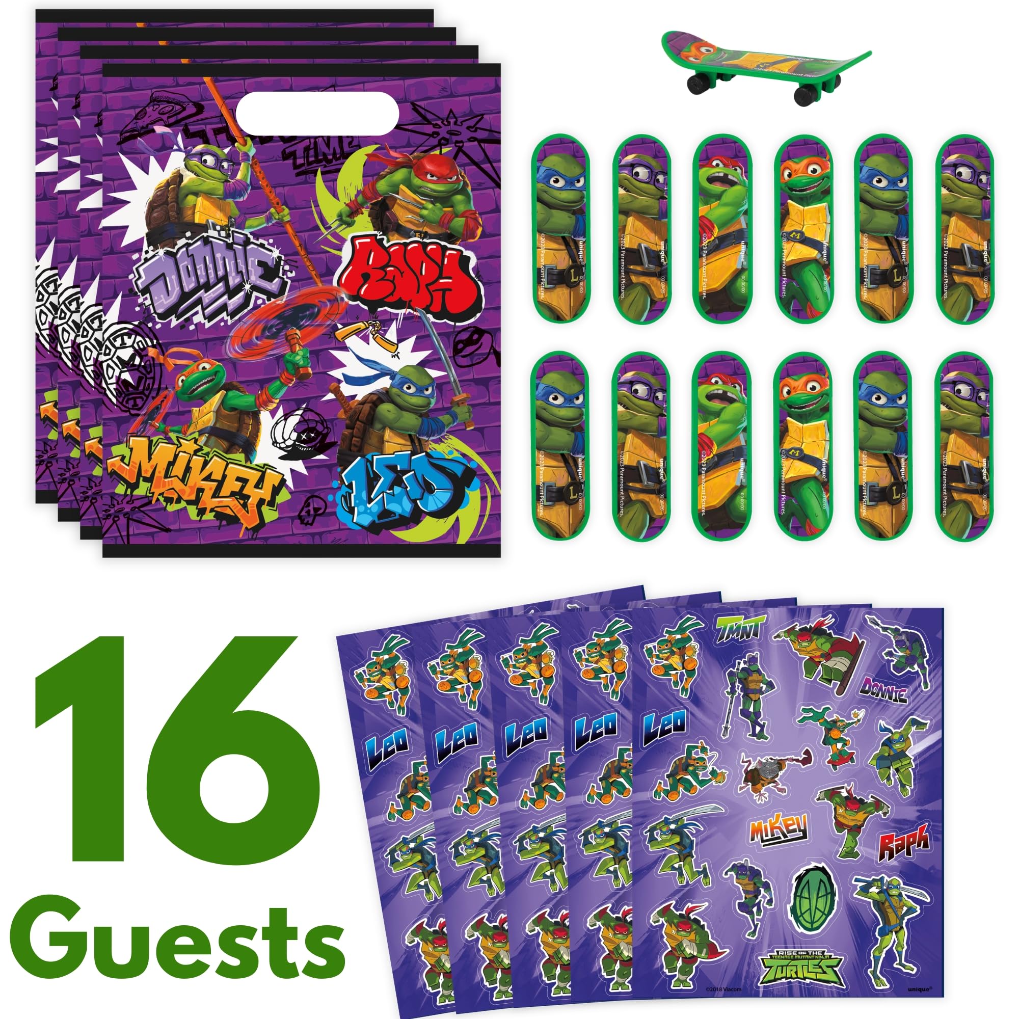 Amazon.com: Unique Ninja Turtle Party Favors Pack - 16 Guests