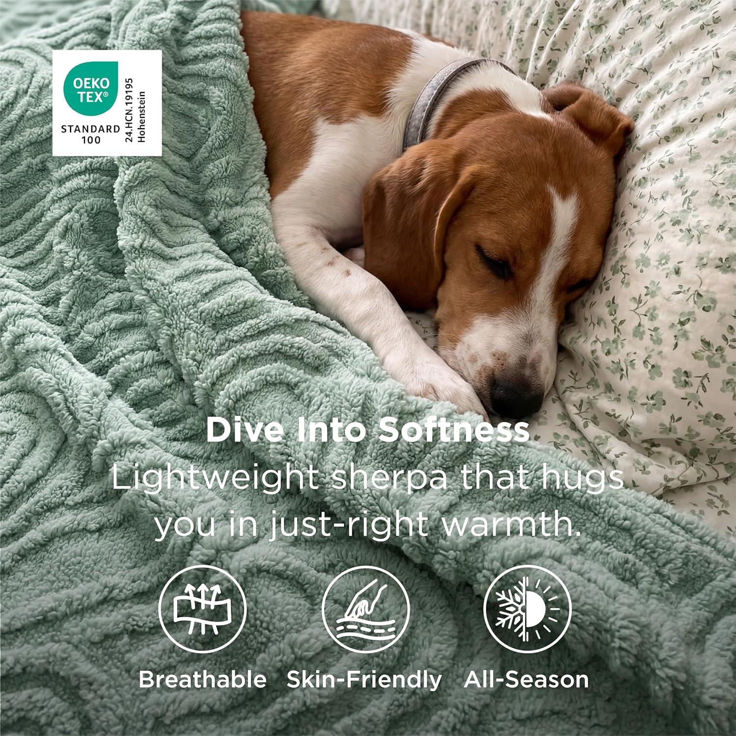 Bedsure GentleSoft Sage Green Christmas Throw Blankets for Women - Super Soft Cozy Winter Blankets for Couch, Cute Fluffy Fleece Throw for Girls Women, Ideal for Room Home Decor, 50x60 Inches - Image 4