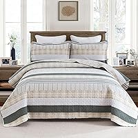 Vista 8 de Juego de ropa de cama con colcha Homzard tamaño individual - Juego de edredón 100% algodón, colcha de cama gris y azul para la cama, ropa de cama