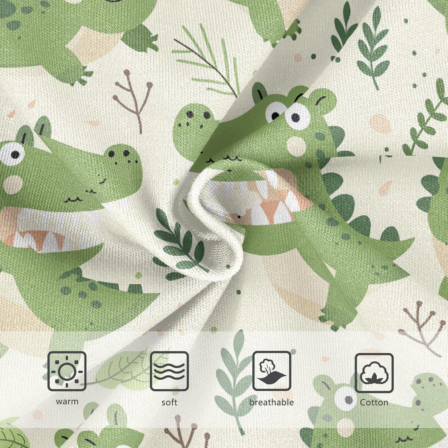 visesunny Cute Green Crocodile Potty Training Underwear Boys Toddler Cotton Soft Brief Size 2T-8Y for Kids