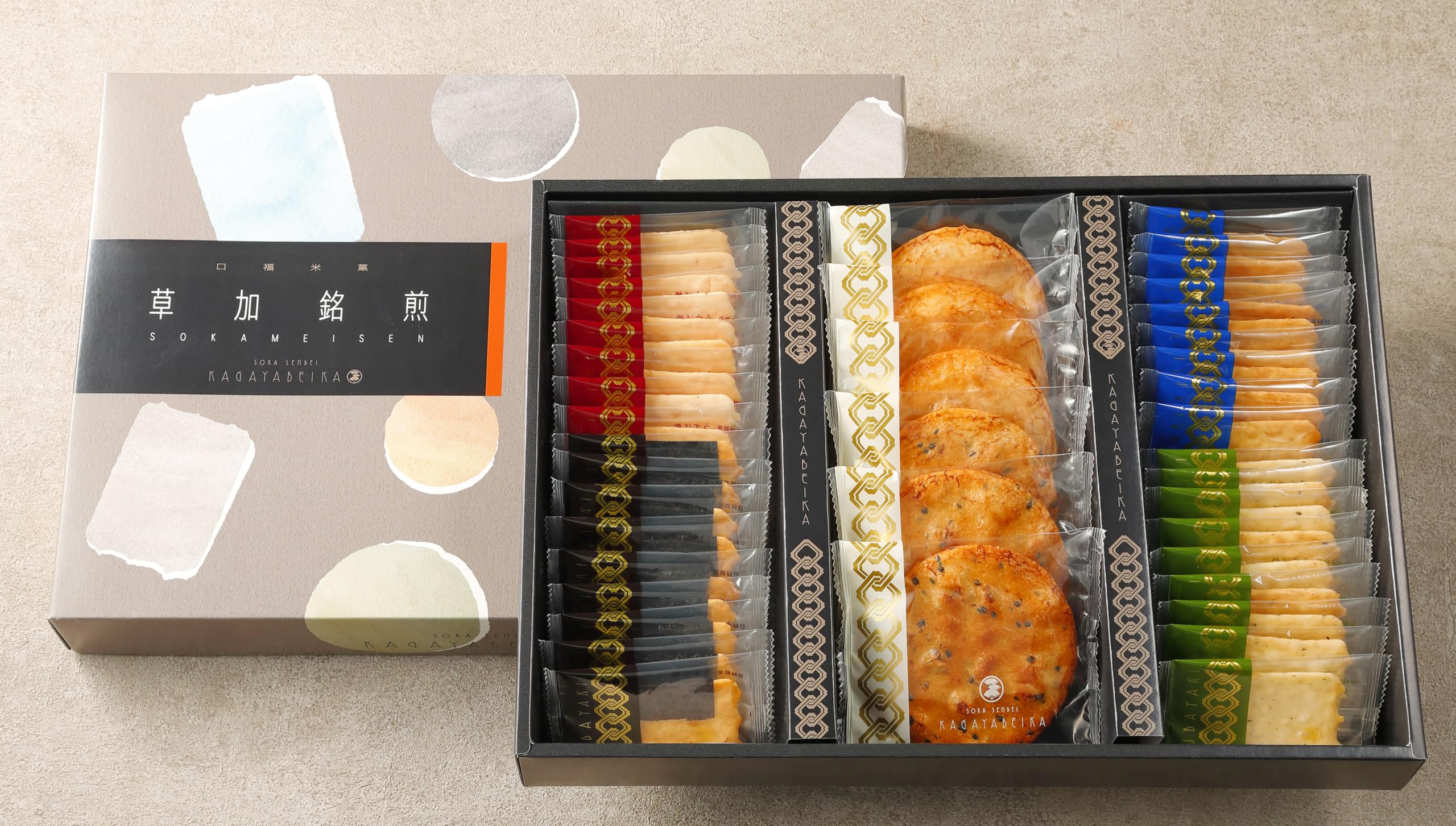 Amazon | 草加銘煎 せんべい ギフト 42個入 個包装 手提げ袋付き 包装 