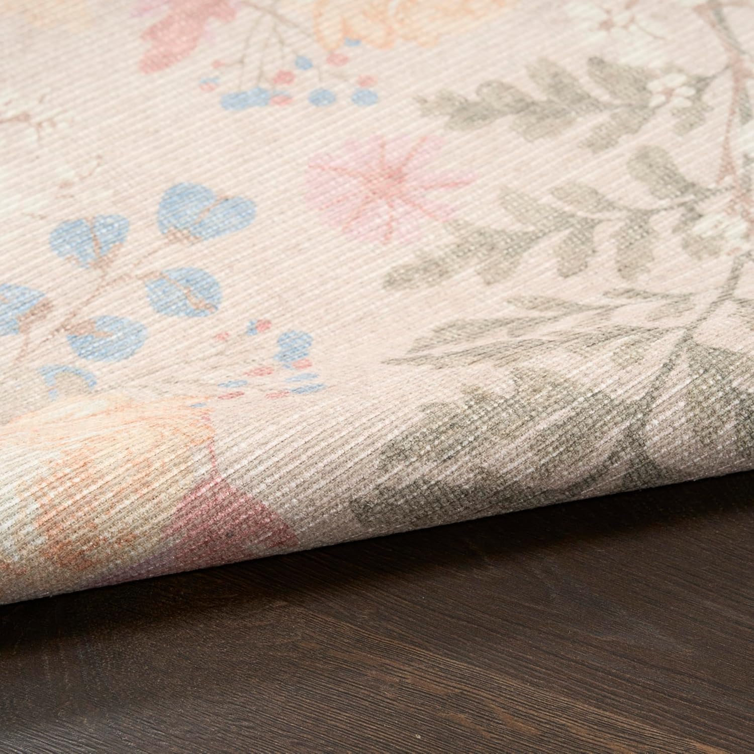 Nourison Home Botanical Washables Beige Multicolor 2' x 6' Area Rug - Easy Clean, Non Shedding, Bed Room, Living Room, Dining Room, Kitchen (6' Runner)