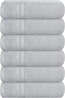 Vista 26 de BOUTIQUO Juego de toallas de 8 piezas 100% algodón hilado en anillo, 2 toallas de baño de 27 x 54 pulgadas, 2 toallas de mano de 16 x 28 pulgadas