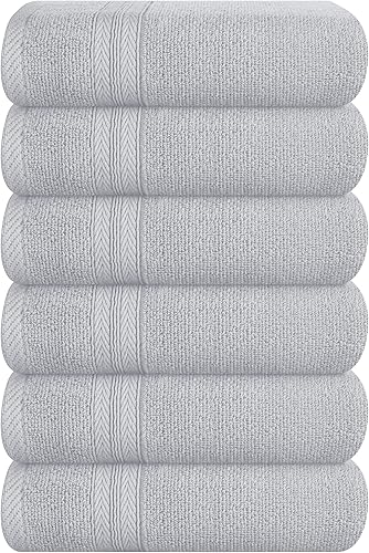 Miniatura 26 de BOUTIQUO Juego de toallas de 8 piezas 100% algodón hilado en anillo, 2 toallas de baño de 27 x 54 pulgadas, 2 toallas de mano de 16 x 28 pulgadas