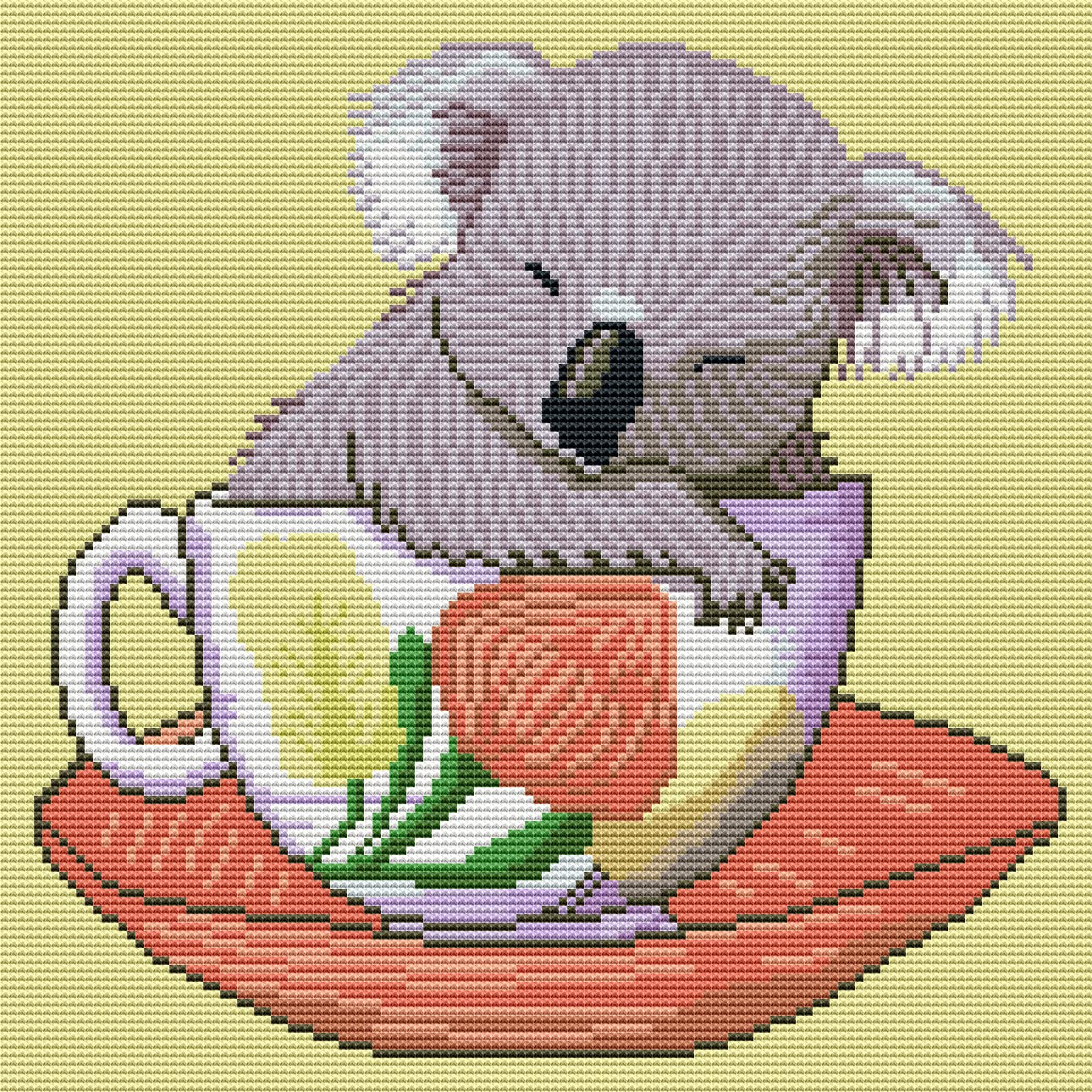 Amiiba Stamped Cross Stitch Kits, Koala Bear DIY 11CT 14.1x14.1 inch (Bear)