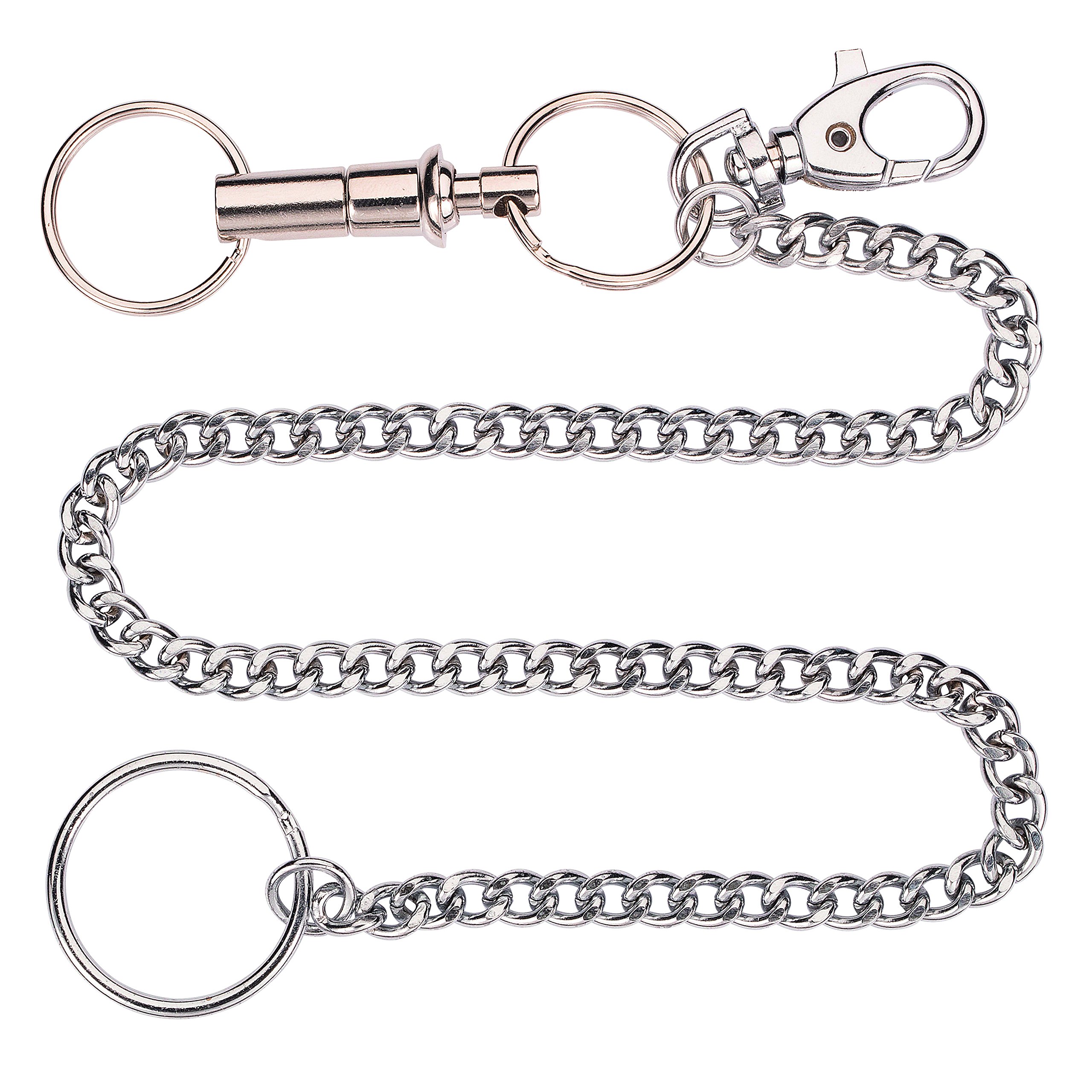Herbertz Sturdy link chain with carabiner hook, knife, grey, M