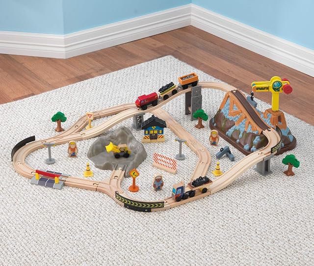 Foto 3 de 8 de KidKraft Juego de Tren Construcción con Caja de Almacenamiento